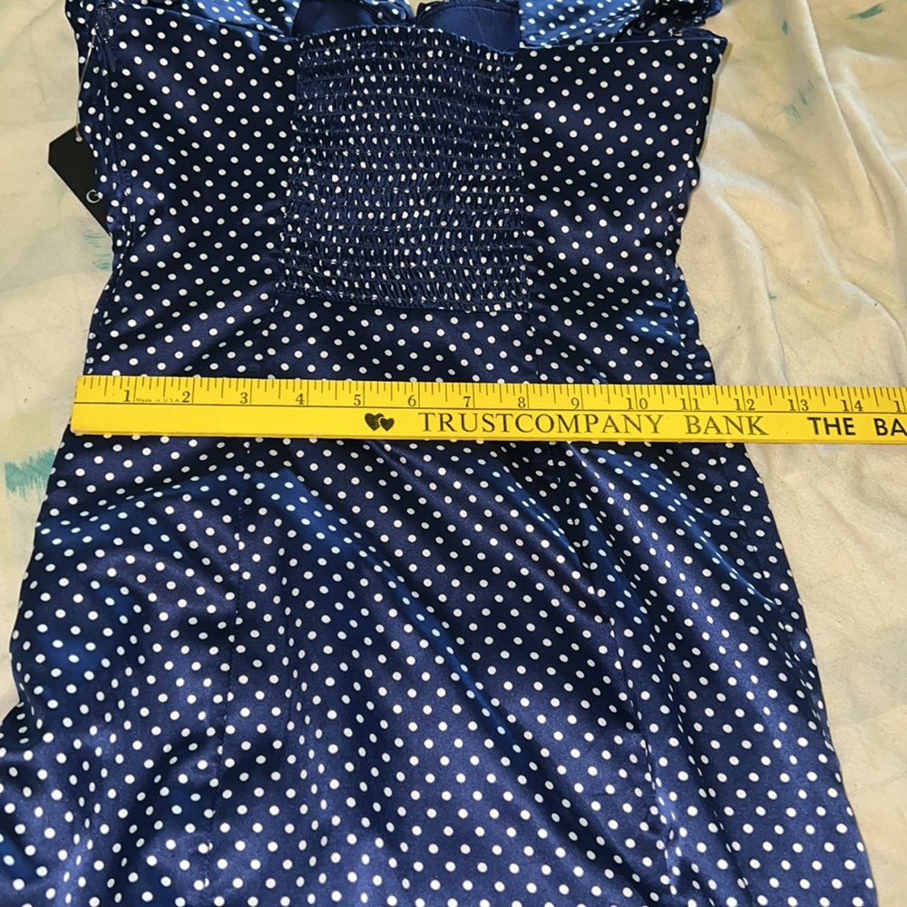 Guess Small blue/white with polka dot sleeveless dress New With Tags made - Picture 9 of 17
